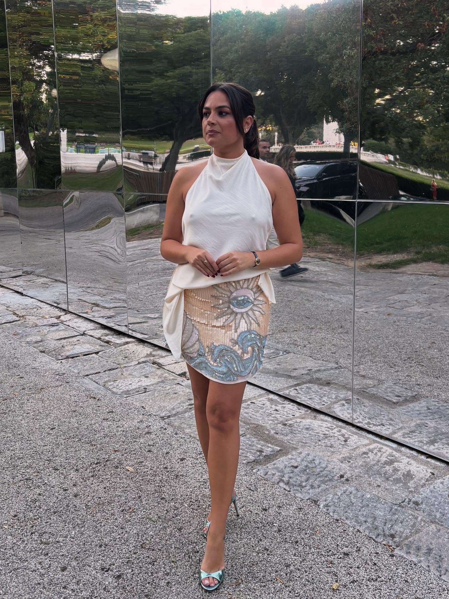Ana Guiomar com um vestido muito elegante